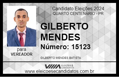 Candidato GILBERTO MENDES 2024 - QUARTO CENTENÁRIO - Eleições