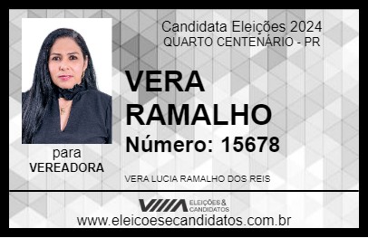 Candidato VERA RAMALHO 2024 - QUARTO CENTENÁRIO - Eleições