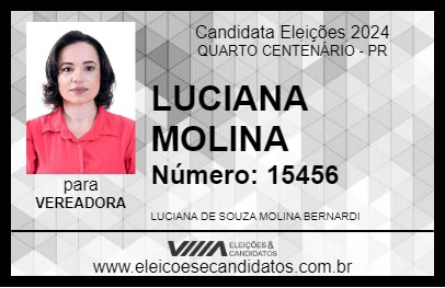 Candidato LUCIANA MOLINA 2024 - QUARTO CENTENÁRIO - Eleições