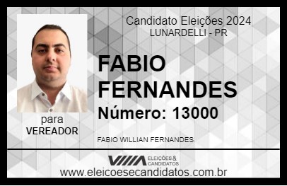 Candidato FABIO FERNANDES 2024 - LUNARDELLI - Eleições