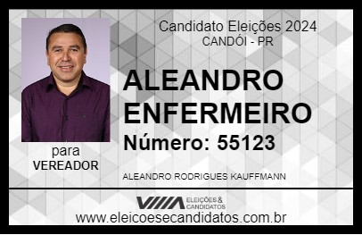 Candidato ALEANDRO ENFERMEIRO 2024 - CANDÓI - Eleições