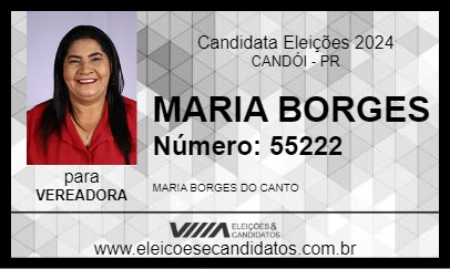 Candidato MARIA BORGES 2024 - CANDÓI - Eleições