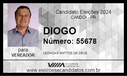 Candidato DIOGO 2024 - CANDÓI - Eleições