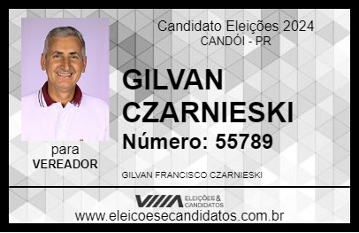 Candidato GILVAN CZARNIESKI 2024 - CANDÓI - Eleições