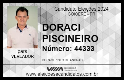 Candidato DORACI PISCINEIRO 2024 - GOIOERÊ - Eleições