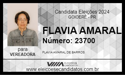 Candidato FLAVIA AMARAL 2024 - GOIOERÊ - Eleições