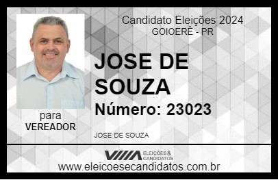 Candidato JOSE DE SOUZA 2024 - GOIOERÊ - Eleições