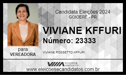 Candidato VIVIANE KFFURI 2024 - GOIOERÊ - Eleições