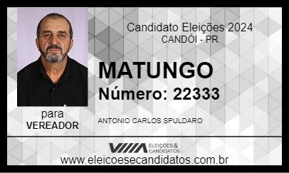 Candidato MATUNGO 2024 - CANDÓI - Eleições