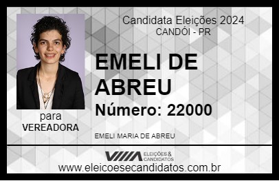 Candidato EMELI DE ABREU 2024 - CANDÓI - Eleições