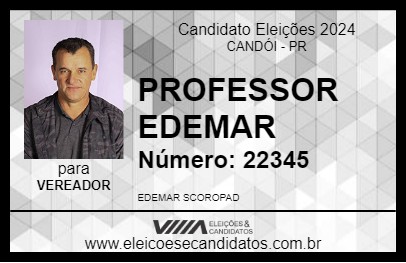 Candidato PROFESSOR EDEMAR 2024 - CANDÓI - Eleições