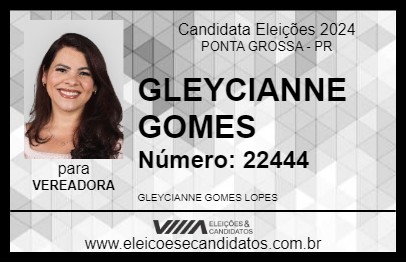 Candidato GLEYCIANNE GOMES 2024 - PONTA GROSSA - Eleições