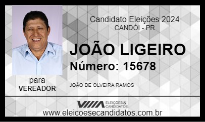 Candidato JOÃO LIGEIRO 2024 - CANDÓI - Eleições