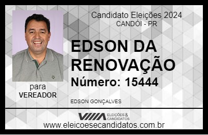 Candidato EDSON DA RENOVAÇÃO 2024 - CANDÓI - Eleições