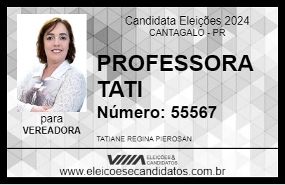 Candidato PROFESSORA TATI 2024 - CANTAGALO - Eleições