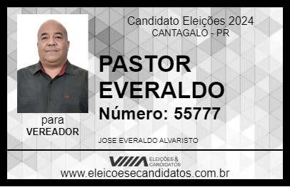 Candidato PASTOR JOSE EVERALDO 2024 - CANTAGALO - Eleições