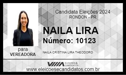 Candidato NAILA LIRA 2024 - RONDON - Eleições