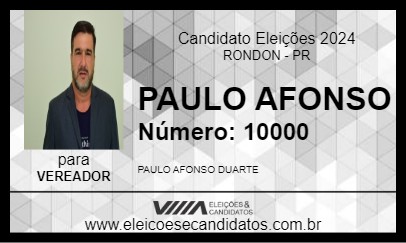 Candidato PAULO AFONSO 2024 - RONDON - Eleições