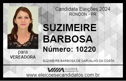 Candidato SUZIMEIRE BARBOSA 2024 - RONDON - Eleições