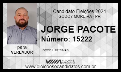 Candidato JORGE PACOTE 2024 - GODOY MOREIRA - Eleições