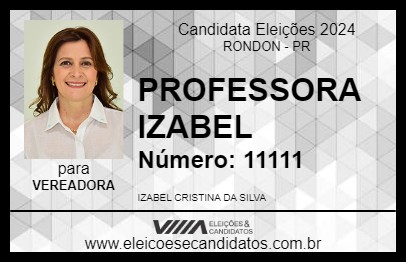 Candidato PROFESSORA IZABEL 2024 - RONDON - Eleições