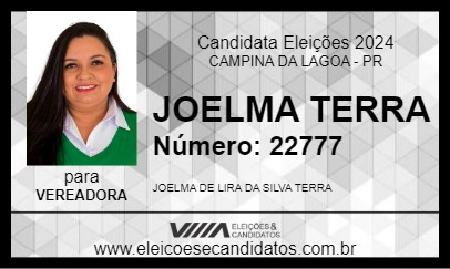 Candidato JOELMA TERRA 2024 - CAMPINA DA LAGOA - Eleições