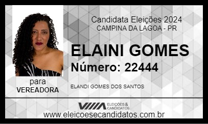 Candidato ELAINI GOMES 2024 - CAMPINA DA LAGOA - Eleições