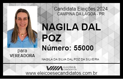 Candidato NAGILA DAL POZ 2024 - CAMPINA DA LAGOA - Eleições