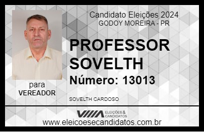 Candidato PROFESSOR SOVELTH 2024 - GODOY MOREIRA - Eleições