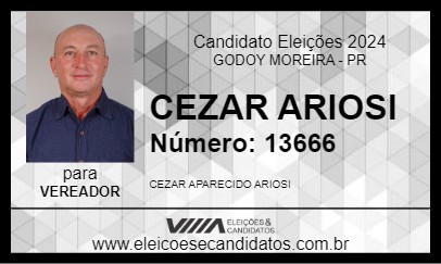 Candidato CEZAR ARIOSI 2024 - GODOY MOREIRA - Eleições