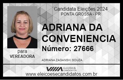 Candidato ADRIANA  DA CONVENIENCIA 2024 - PONTA GROSSA - Eleições