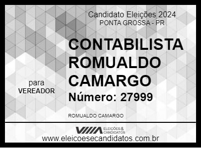 Candidato CONTABILISTA ROMUALDO CAMARGO 2024 - PONTA GROSSA - Eleições