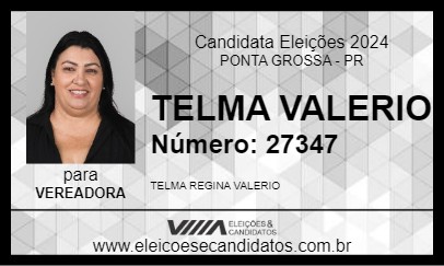 Candidato TELMA VALERIO 2024 - PONTA GROSSA - Eleições