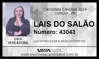 Candidato LAIS DO SALÃO 2024 - CURIÚVA - Eleições