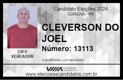 Candidato CLEVERSON DO JOEL 2024 - CURIÚVA - Eleições