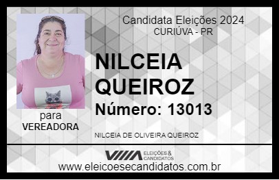 Candidato NILCEIA QUEIROZ 2024 - CURIÚVA - Eleições