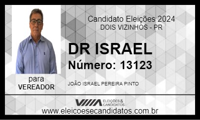 Candidato DR ISRAEL 2024 - DOIS VIZINHOS - Eleições