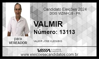 Candidato VALMIR 2024 - DOIS VIZINHOS - Eleições