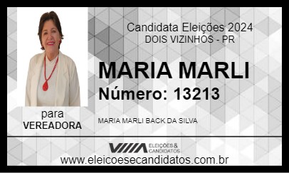 Candidato MARIA MARLI 2024 - DOIS VIZINHOS - Eleições