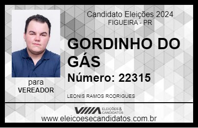 Candidato GORDINHO DO GÁS 2024 - FIGUEIRA - Eleições