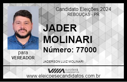 Candidato JADER MOLINARI 2024 - REBOUÇAS - Eleições