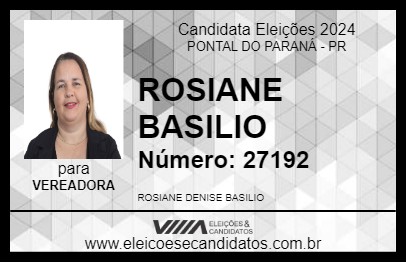 Candidato ROSIANE BASILIO 2024 - PONTAL DO PARANÁ - Eleições