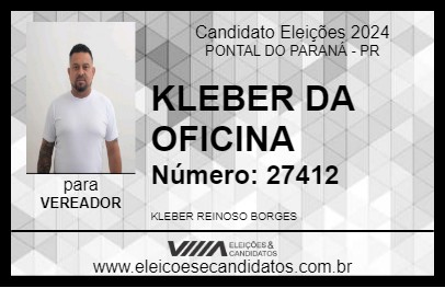 Candidato KLEBER DA OFICINA 2024 - PONTAL DO PARANÁ - Eleições