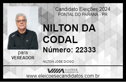 Candidato NILTON DA CODAL 2024 - PONTAL DO PARANÁ - Eleições