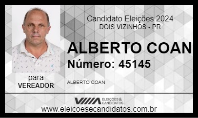 Candidato ALBERTO COAN 2024 - DOIS VIZINHOS - Eleições