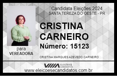 Candidato CRISTINA CARNEIRO 2024 - SANTA TEREZA DO OESTE - Eleições