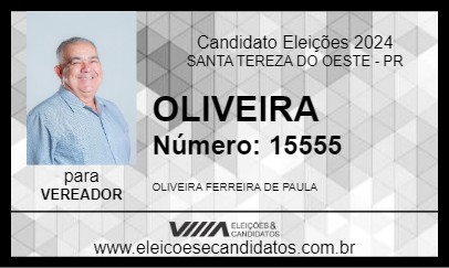 Candidato OLIVEIRA 2024 - SANTA TEREZA DO OESTE - Eleições