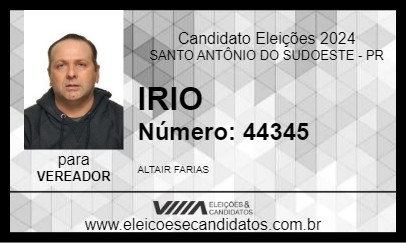 Candidato IRIO 2024 - SANTO ANTÔNIO DO SUDOESTE - Eleições