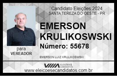 Candidato EMERSON KRULIKOSWSKI 2024 - SANTA TEREZA DO OESTE - Eleições