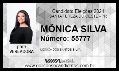 Candidato MÔNICA SILVA 2024 - SANTA TEREZA DO OESTE - Eleições